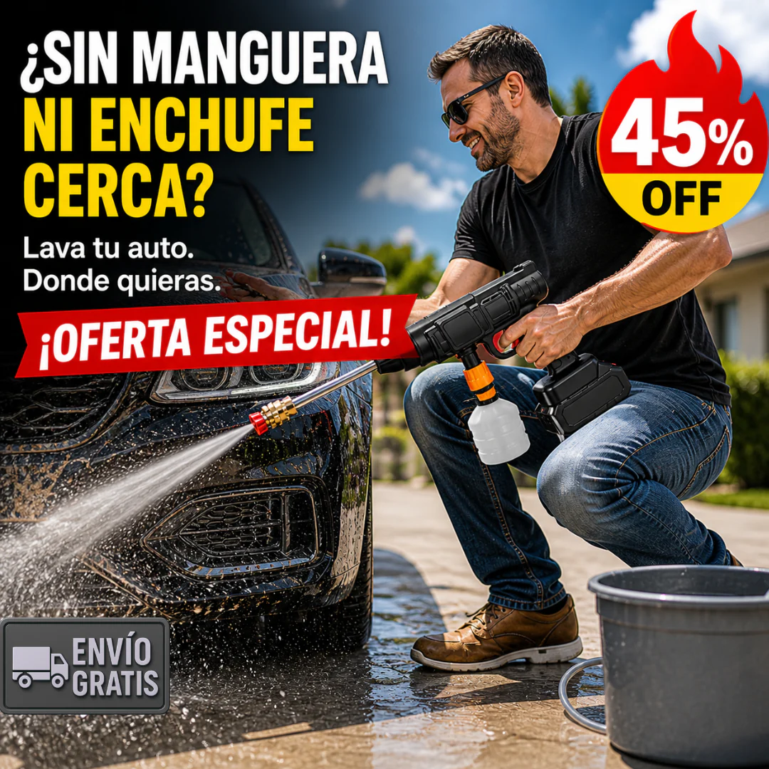 Hidrolavadora Recargable 50 Bar – Sin Cables – Auto y Hogar Sin Esfuerzo